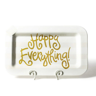 White Stripe Happy Everything! Mini Rectangle Platter