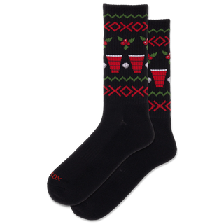 Christmas Beer Pong Crew Socks