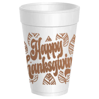 Happy Thanksgiving Leaves Styrofoam Cups