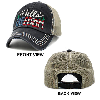 Hello Freedom Distressed Hat