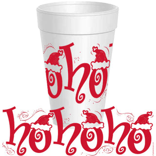 HoHoHo Hats Wrap Christmas Styrofoam Cups