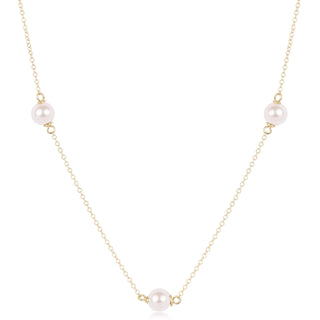 ENewton Simplicity Choker Pearl with Gold Chain 6mm, 15 inches