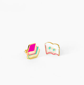Book and Glasses Earrings