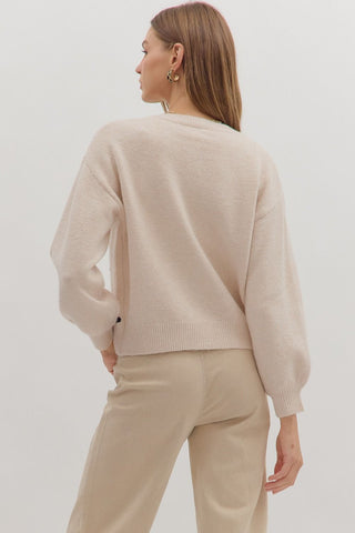 Floral Embroidered Knit Cardigan