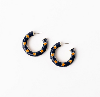 Justine Navy Star Earrings