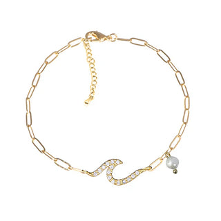 Wave Paperclip Anklet
