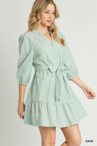 Stripe Mid Button Down Dress