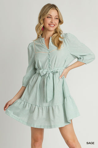 Stripe Mid Button Down Dress