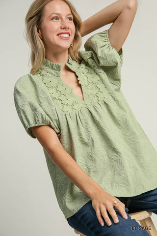 Floral Jacquard Top