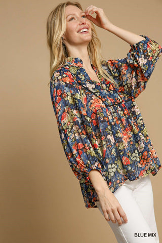 Lurex Floral Print Top