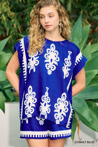Border Poncho Style Top
