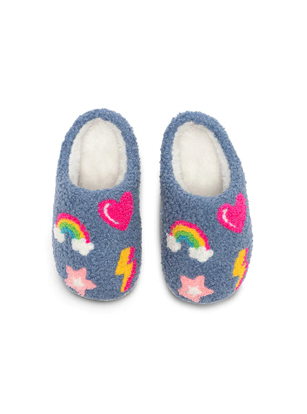 Denim Patch Slippers - Youth