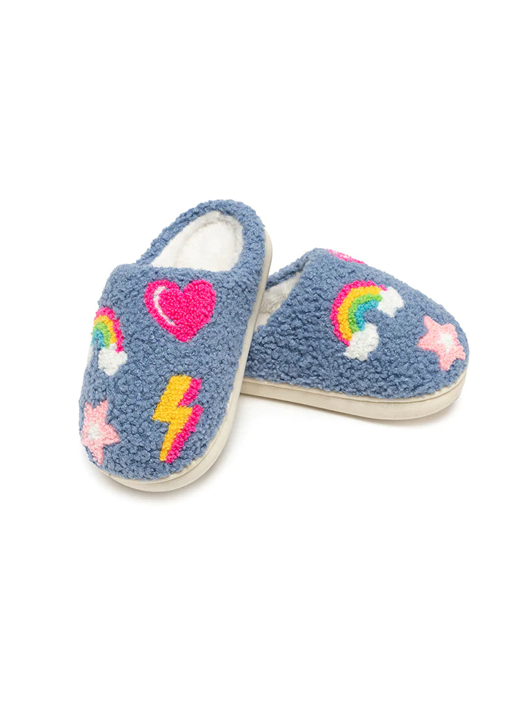Denim Patch Slippers - Youth