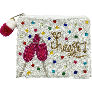 Colorful Confetti Cheers Beaded Coin Pouch