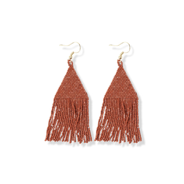 Lexie Rust Beaded Fringe Earrings