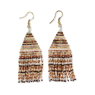 Lexie Mixed Metallic Horizontal Beaded Fringe Earrings