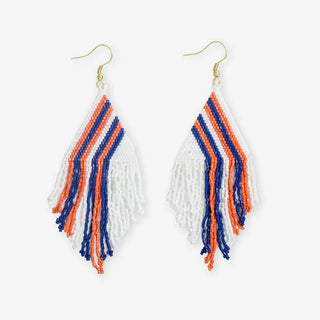 Haley Gameday Falling Lines Beaded Fringe Earrings