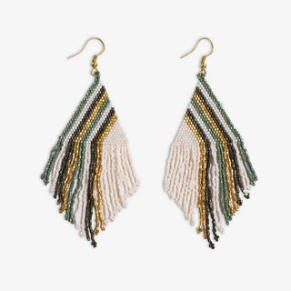 Haley Falling Lines Beaded Fringe Earrings