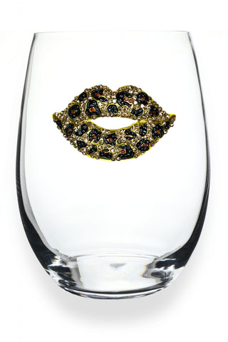 Leopard Lips Wine Glass - Stemless