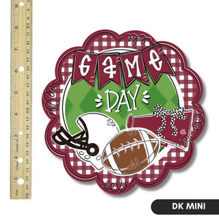 Maroon and White Game Day Scallop Mini