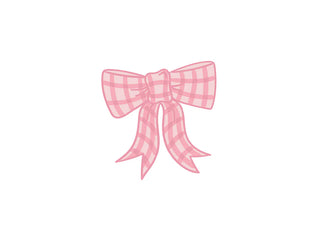 Pink Gingham Bow Mini Attachment