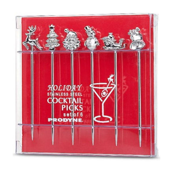 Holiday Stainless Steel Cocktail Picks