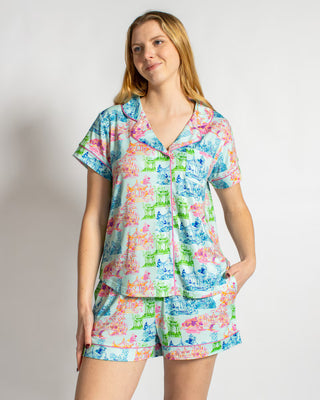 Maya Short Sleeve Button Up Sleep Shirt