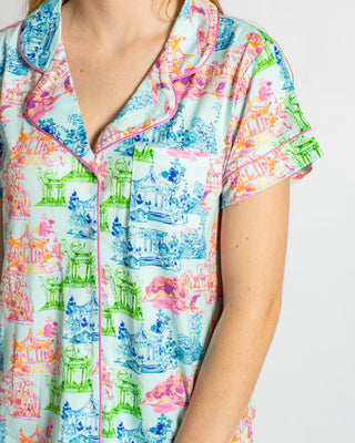 Maya Short Sleeve Button Up Sleep Shirt