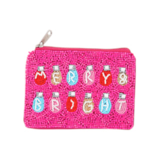 Bright Holiday Beaded Pouch
