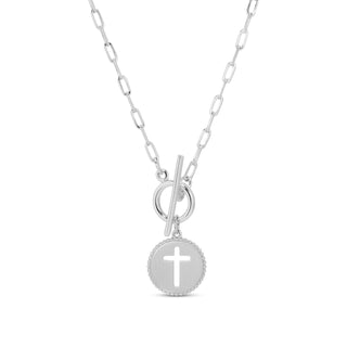 Round Pendant with Cross Cut Out Necklace