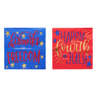 Modern Patriotic Cocktail Napkin Assorted