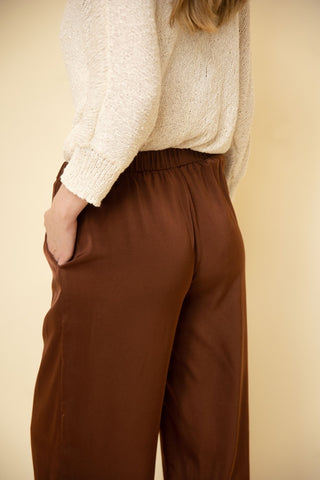 Solid Satin Wide Leg Pants