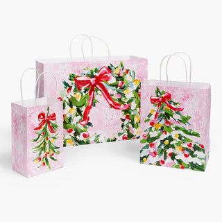 Pink Christmas Paper Gift Bags