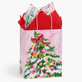 Pink Christmas Paper Gift Bags