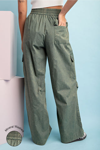 Mineral Washed Straight Leg Pants