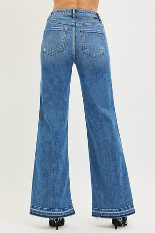 Released Hem Wide Leg Jeans