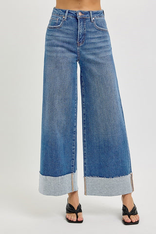 High Rise Cuffed Jeans