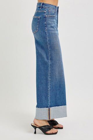 High Rise Cuffed Jeans