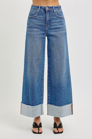 High Rise Cuffed Jeans