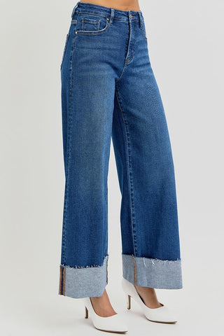 High Rise Cuffed Jeans