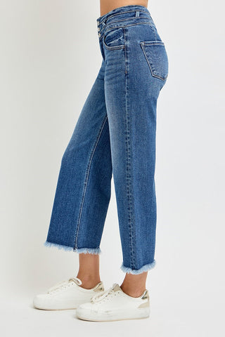 Wide Band Crop Jeans
