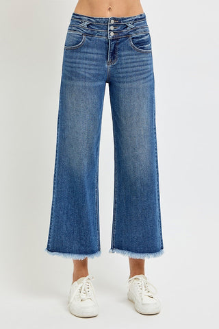 Wide Band Crop Jeans