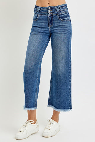 Wide Band Crop Jeans