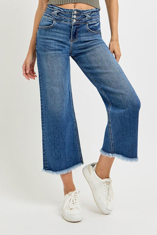 Wide Band Crop Jeans