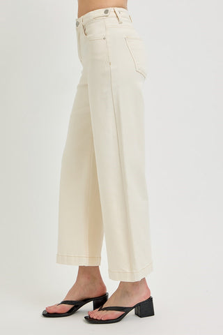 Ivory High Rise Crop Jeans