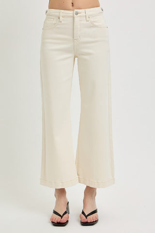 Ivory High Rise Crop Jeans