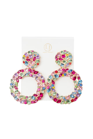 Pastel Jeweled Circle Earrings