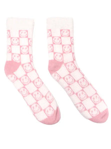 Pink Bolt Plush Socks