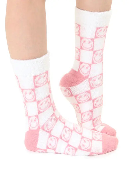 Pink Bolt Plush Socks