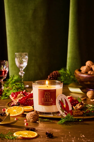 Poinsettia Holiday Candle